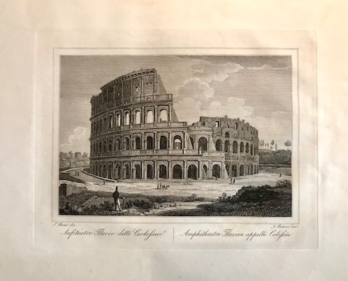 Parboni Achille (1783-1841) Anfiteatro Flavio detto Colosseo - Amphithéatre Flavien appellé Colisée 1840 ca. Roma 